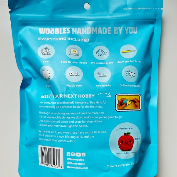 Limited Edition The Woobles Bigs the Apple Learn to Crochet Kit for Beginners - Picture 2 of 5